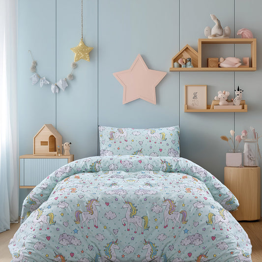 Candy Art Single Duvet Cover Set 6327 160x230cm Mint
