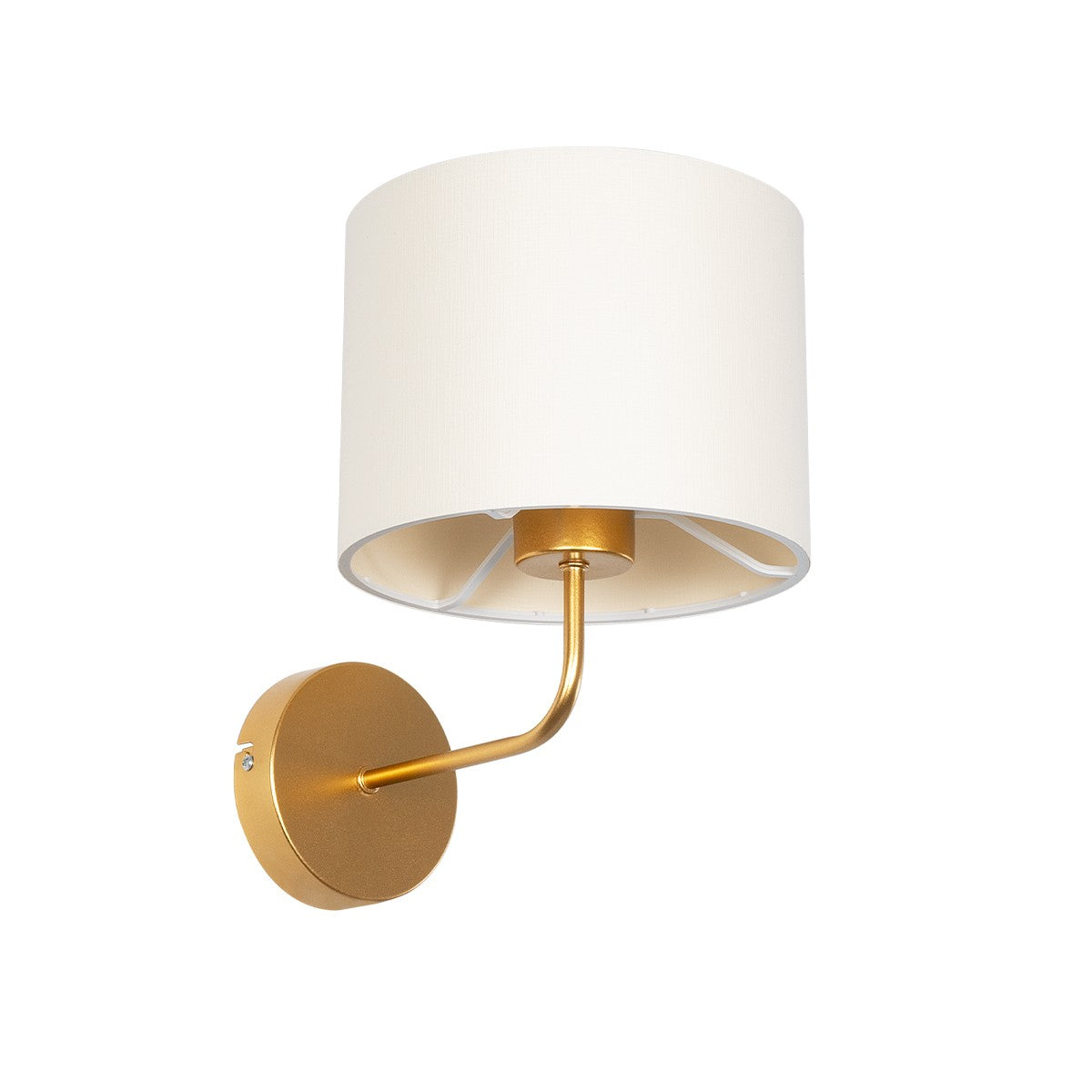 RALPH 203-0039 Vintage Επιτοίχιο Φωτιστικό Απλίκα Μονόφωτο 1 x E27 IP20 Χρυσό Μέταλλο με Μπεζ Ύφασμα - Μ22 x Π26 x Υ29cm