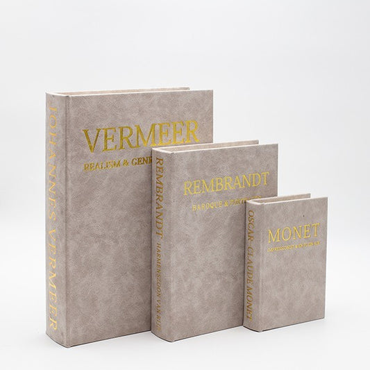 S/3 ΔΙΑΚΟΣΜΗΤΙΚΑ ΚΟΥΤΙΑ ΒΙΒΛΙΑ ΞΥΛΙΝΑ ΓΚΡΙ 30x21x6/23x17x4.5/16x11x3