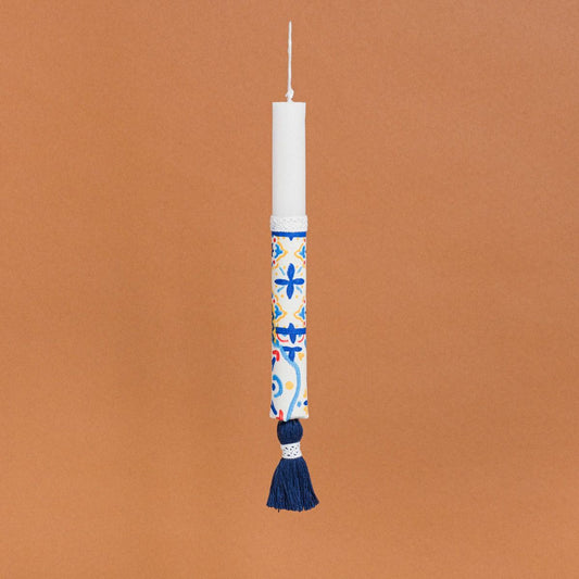 Λαμπάδα Στολισμένη Αζουλέζου σε Συσκευασία Δώρου