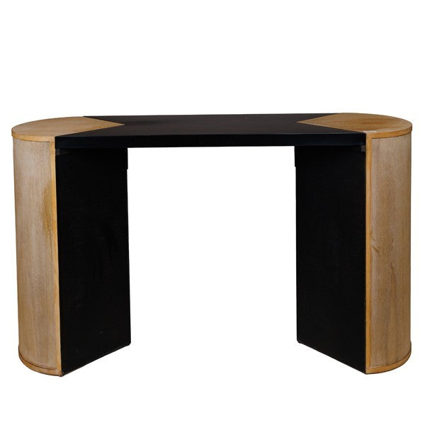 ΚΟΝΣΟΛΑ ΜΕΤΑΛΛΙΚΗ-ΞΥΛΙΝΗ ΜΑΥΡΗ-NATURAL 140x40.5x81