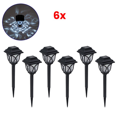 85703 ΣΕΤ 6 Τεμαχίων Αυτόνομα Ηλιακά Φωτιστικά LED SMD 1W 100lm με Ενσωματωμένη Μπαταρία 600mAh - Φωτοβολταϊκό Πάνελ με Αισθητήρα Ημέρας-Νύχτας Αδιάβροχο IP65 Φανάρι Κήπου Τετράγωνο Λευκό Λευκό 6000K