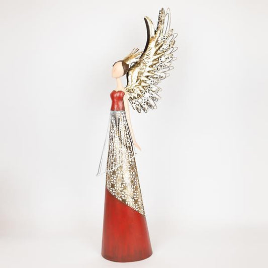 ΜΕΤΑΛΛΙΚΗ ΠΡΙΓΚΙΠΙΣΣΑ ΜΕ ΚΟΚΚΙΝΟ ΧΡΥΣΟ ΦΟΡΕΜΑ 29x13x82