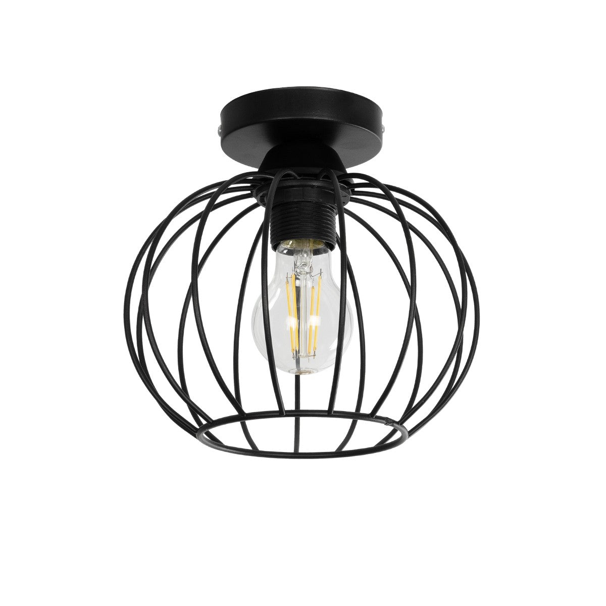 BITUIN 201-0116 Μοντέρνο Φωτιστικό Οροφής με Ντουί 1 x E27 AC 220-240V IP20 - Μαύρο - Μ21 x Π21 x Υ18