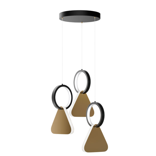 Φωτιστικό Κρεμαστό Symmetric 1F LED 45W Χρυσό-Μαύρο Φ25x120