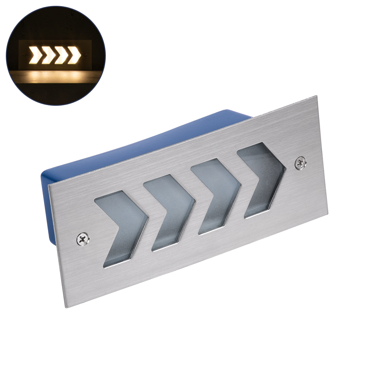 WALLLIGHT-ARINA 90670 Χωνευτό Φωτιστικό Τοίχου LED 6W 660lm 120° DC 24V Αδιάβροχο IP67 Μ17 x Π7 x Υ5.5cm Θερμό Λευκό 3000K - Ανοξείδωτο Ατσάλι