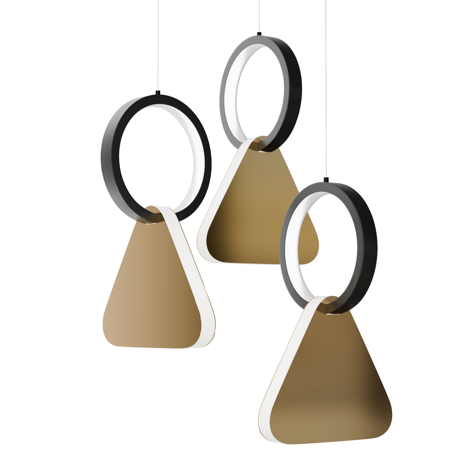 Φωτιστικό Κρεμαστό Symmetric 1F LED 45W Χρυσό-Μαύρο Φ25x120