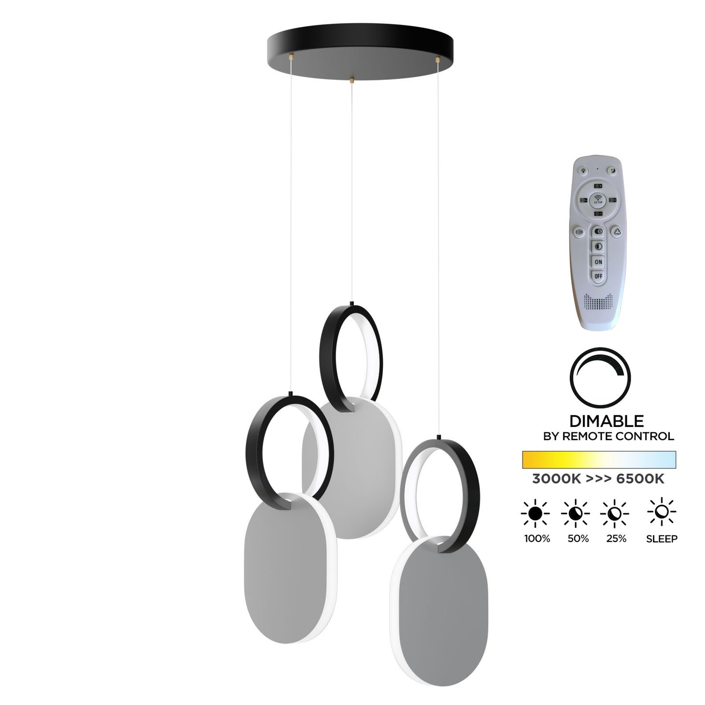 Φωτιστικό Κρεμαστό Symmetric 1G LED 45W Νίκελ Ματ Φ25x120