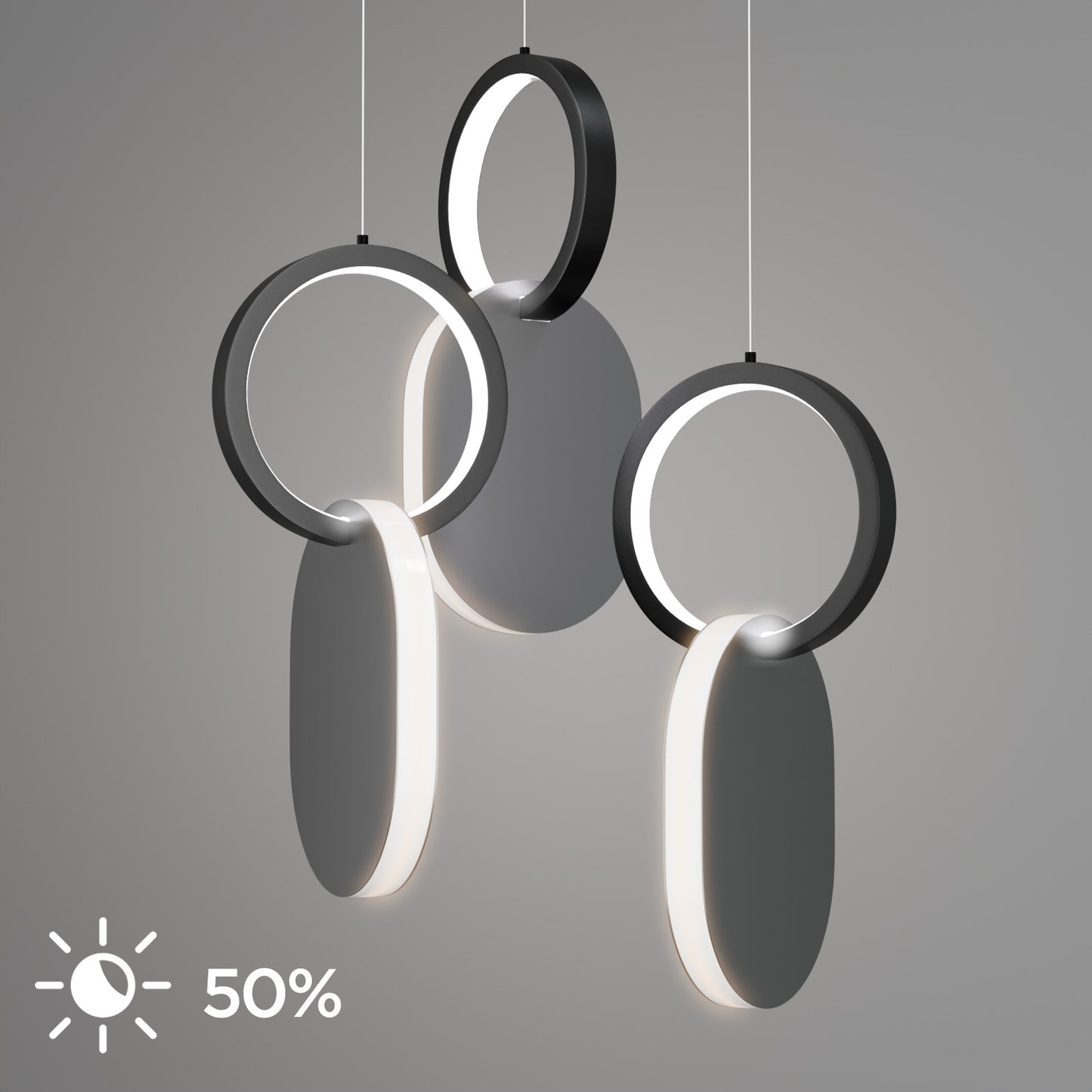 Φωτιστικό Κρεμαστό Symmetric 1G LED 45W Νίκελ Ματ Φ25x120