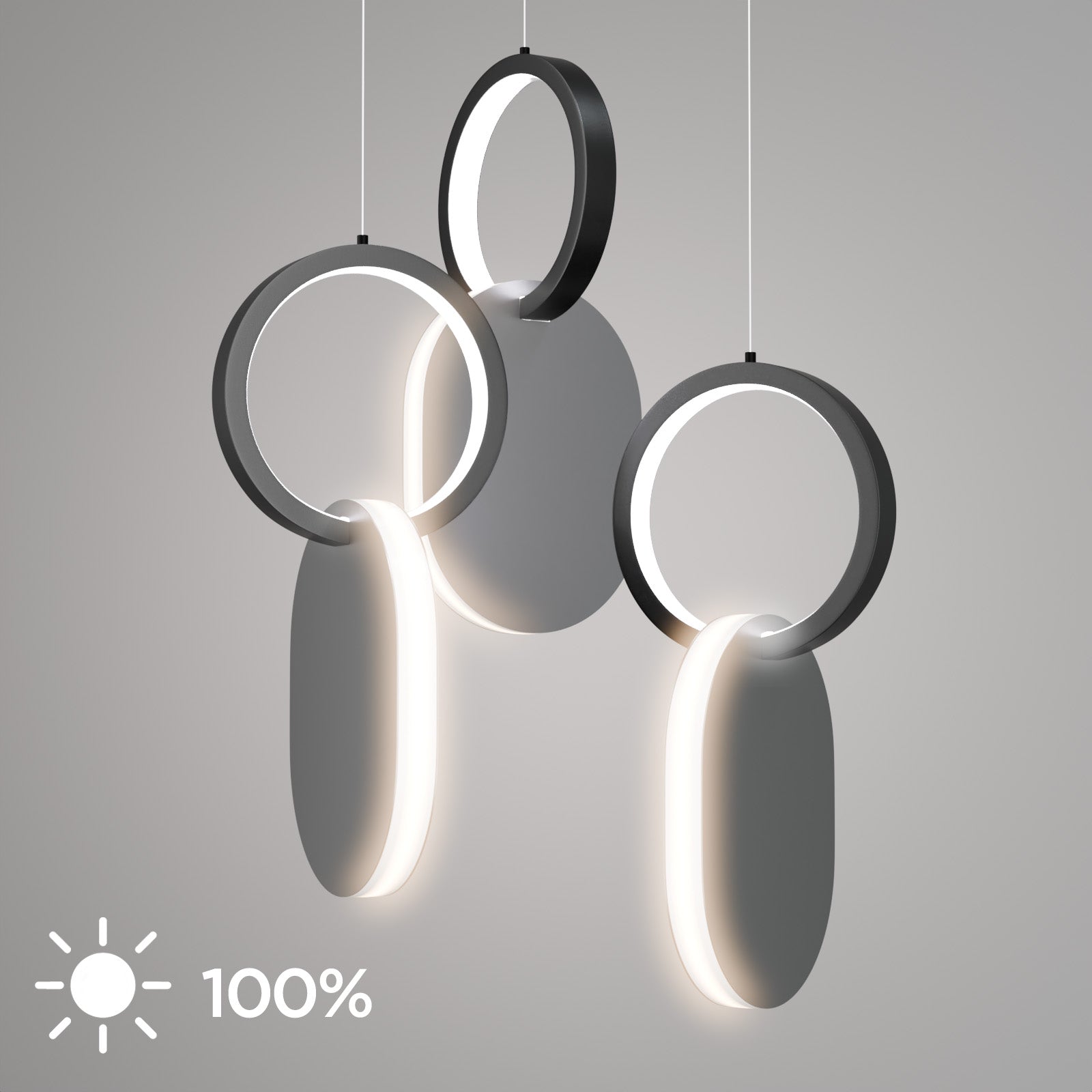 Φωτιστικό Κρεμαστό Symmetric 1G LED 45W Νίκελ Ματ Φ25x120