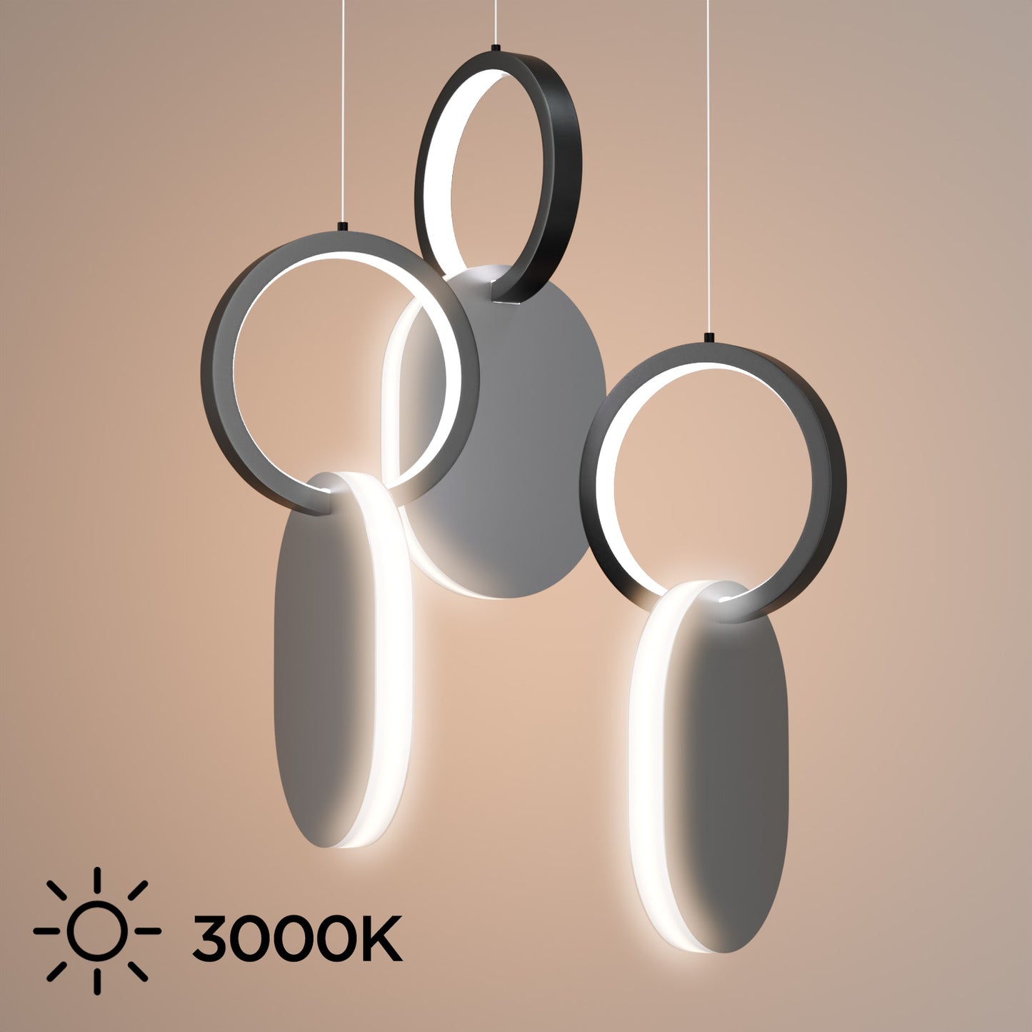 Φωτιστικό Κρεμαστό Symmetric 1G LED 45W Νίκελ Ματ Φ25x120