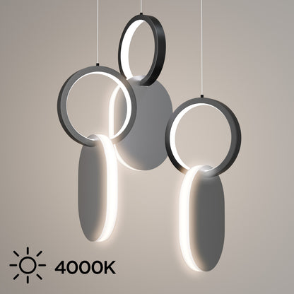 Φωτιστικό Κρεμαστό Symmetric 1G LED 45W Νίκελ Ματ Φ25x120