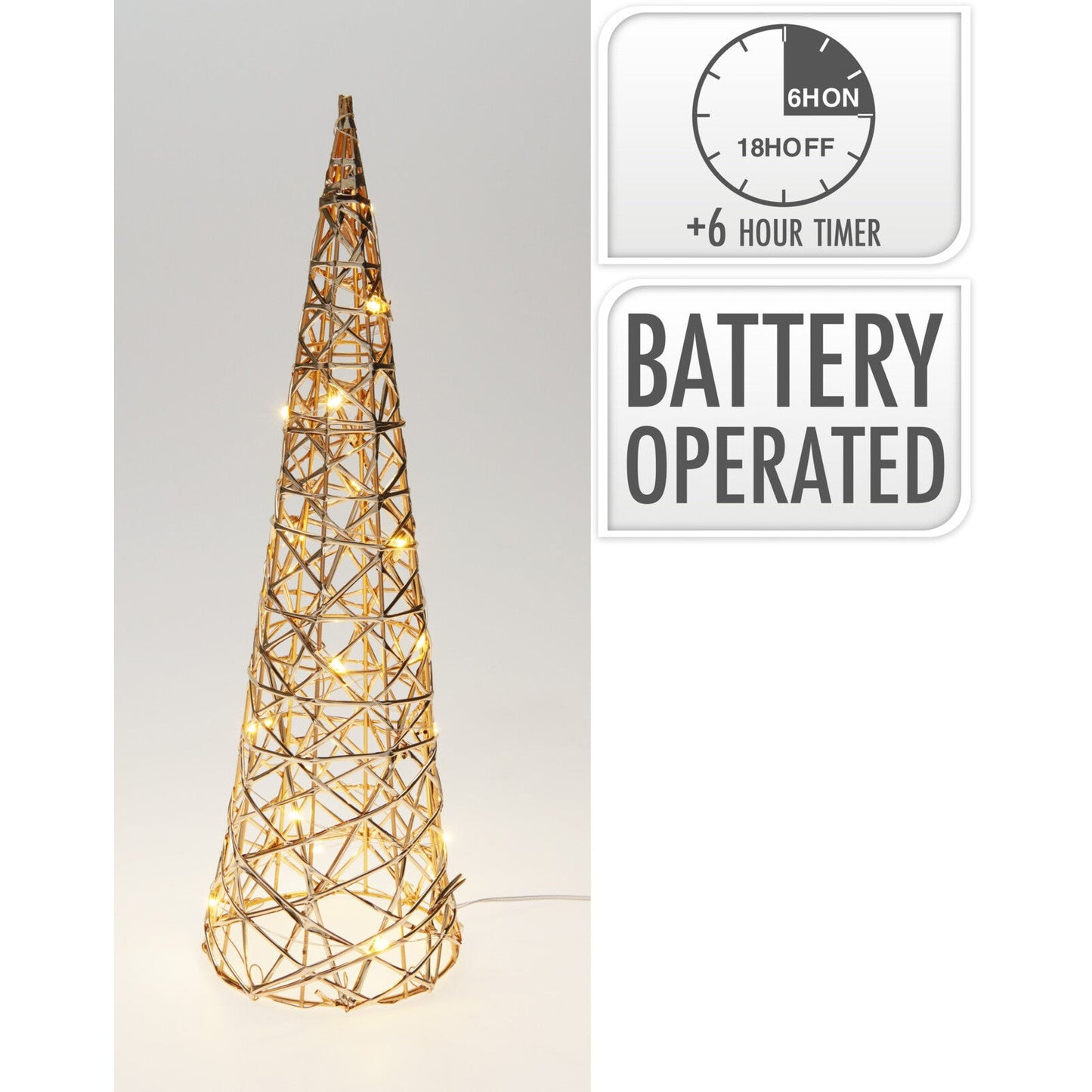 Κώνος LED Χρυσός 12x40εκ