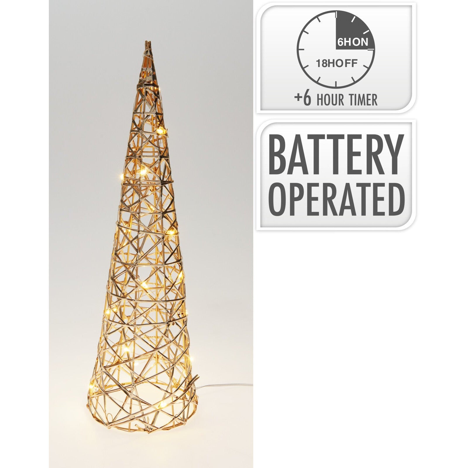 Κώνος LED Χρυσός 12x40εκ