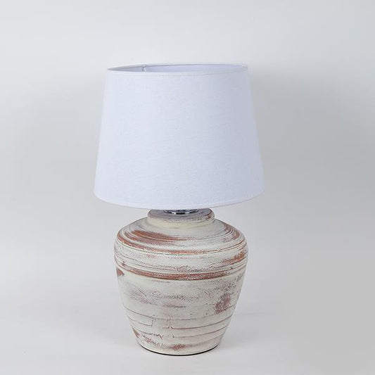 ΕΠΙΤΡΑΠΕΖΙΟ ΦΩΤΙΣΤΙΚΟ ΜΕ ΛΕΥΚΟ ΚΑΠΕΛΟ ΚΕΡΑΜΙΚΟ ΜΠΕΖ-ΛΕΥΚΟ 25x25x56