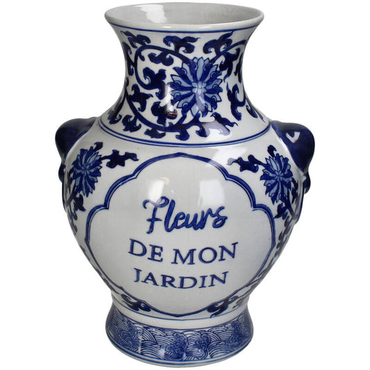 Vase Porcelain Blue 21.5x21.5x31