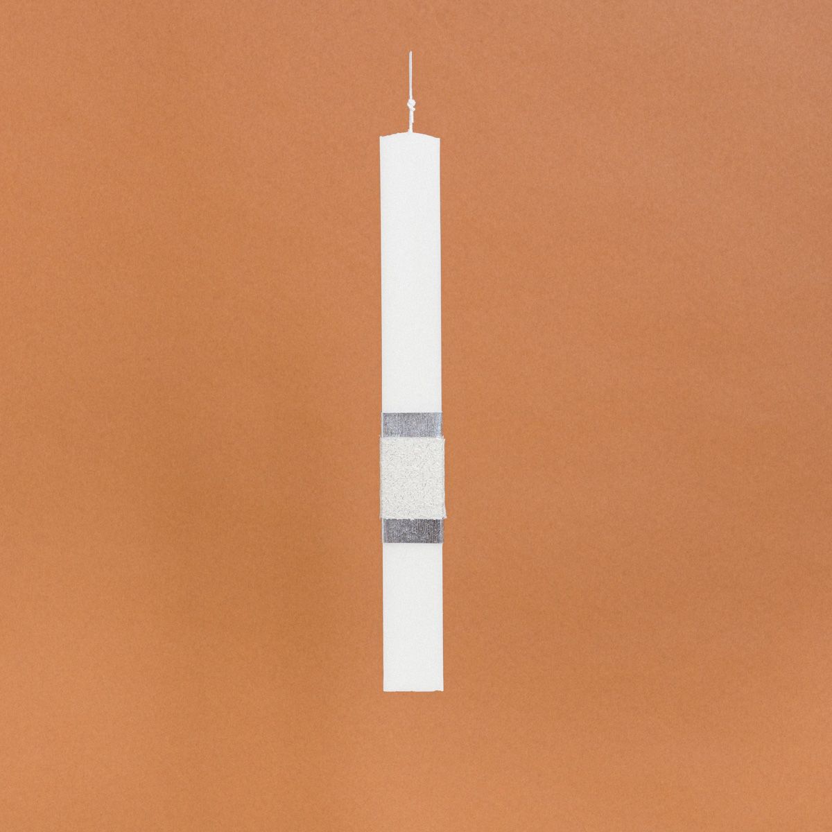 Λαμπάδα Στολισμένη Ασημί Δαχτυλίδι σε Συσκευασία Δώρου