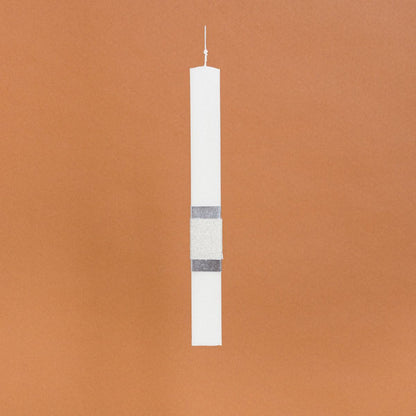 Λαμπάδα Στολισμένη Ασημί Δαχτυλίδι σε Συσκευασία Δώρου