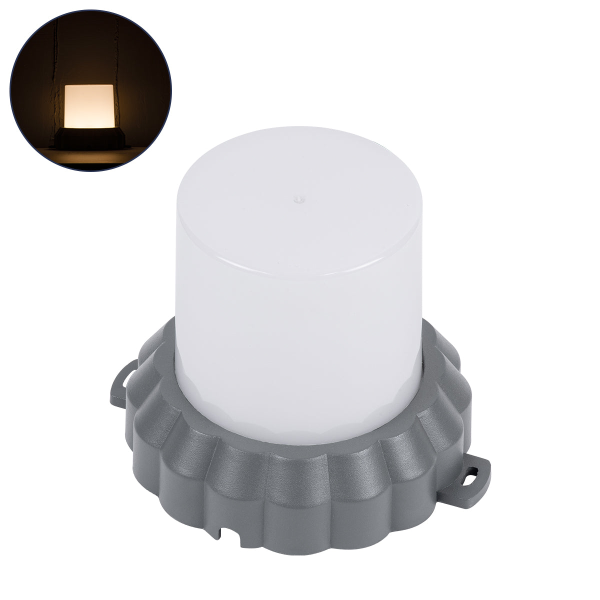 WALLLIGHT-MONA 90629 Φωτιστικό Τοίχου - Απλίκα Point Light LED 12W 1320lm 360° DC 24V Αδιάβροχο IP65 Φ13 x Υ12.5cm Θερμό Λευκό 3000K - Γκρι Ανθρακί