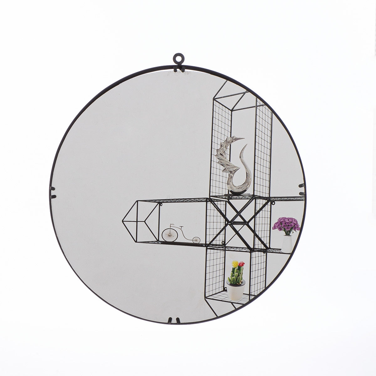 Καθρέφτης "Face" Μέταλλο Καθρέφτης Γυάλινο Μαύρο 40x1x42