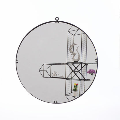 Καθρέφτης "Face" Μέταλλο Καθρέφτης Γυάλινο Μαύρο 40x1x42