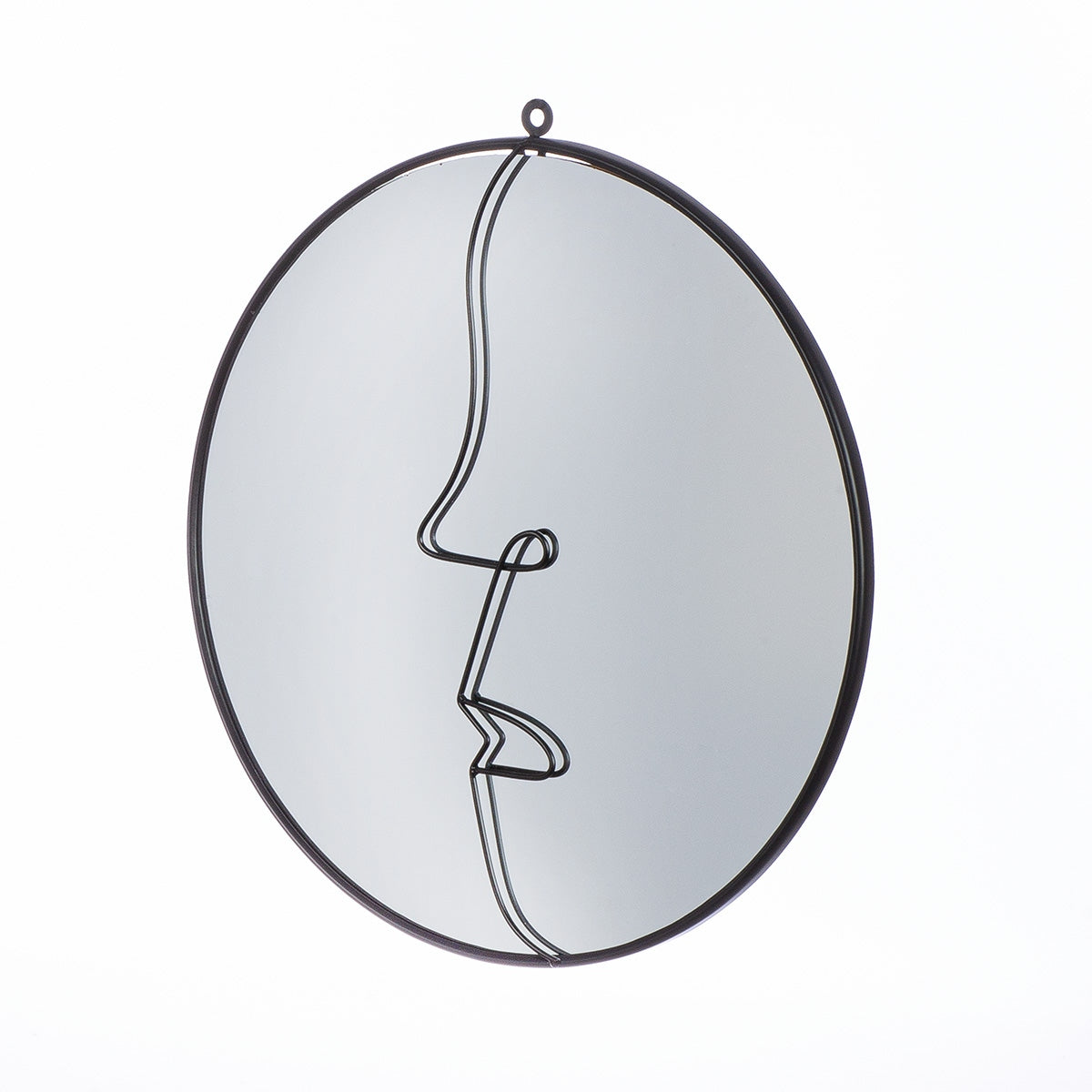 Καθρέφτης "Face" Μέταλλο Καθρέφτης Γυάλινο Μαύρο 40x1x42