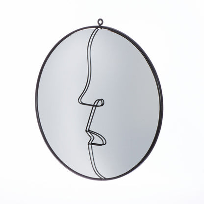 Καθρέφτης "Face" Μέταλλο Καθρέφτης Γυάλινο Μαύρο 40x1x42