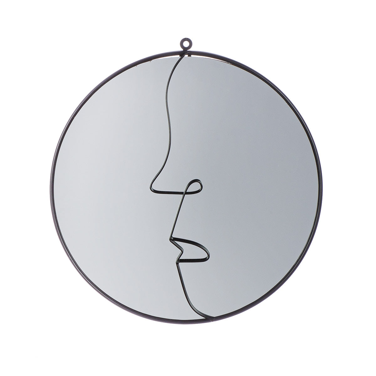 Καθρέφτης "Face" Μέταλλο Καθρέφτης Γυάλινο Μαύρο 40x1x42