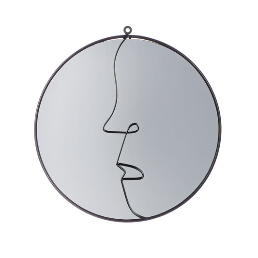 Καθρέφτης "Face" Μέταλλο Καθρέφτης Γυάλινο Μαύρο 40x1x42