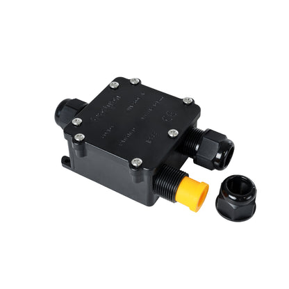 FAST-CONNECT 69915 Τριπλό Υ Αδιάβροχο IP68 Κυτίο Ταχείας Σύνδεσης & Διακλάδωσης Καλωδίων - 3 x Είσοδοι - Εσωτερική Τετραπλή Κλέμα με Συμβατή Διατομή Καλωδίων 4 x 0.5mm² έως 4 x 2.5mm² - 500V 41A Max - Μ13 x Π8 x Υ4cm - Μαύρο