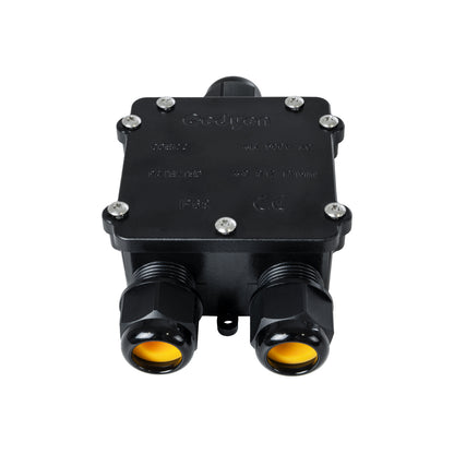 FAST-CONNECT 69915 Τριπλό Υ Αδιάβροχο IP68 Κυτίο Ταχείας Σύνδεσης & Διακλάδωσης Καλωδίων - 3 x Είσοδοι - Εσωτερική Τετραπλή Κλέμα με Συμβατή Διατομή Καλωδίων 4 x 0.5mm² έως 4 x 2.5mm² - 500V 41A Max - Μ13 x Π8 x Υ4cm - Μαύρο
