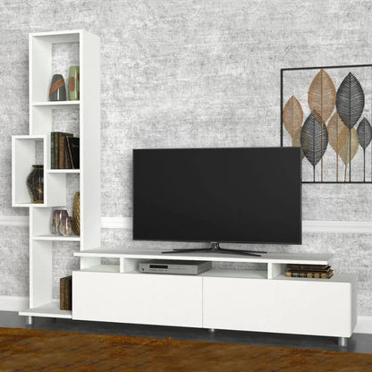 Tulip TV Unit Made of Melamine Color White 160x29.5x160