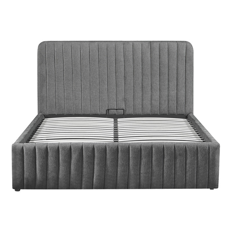 Κρεβάτι Διπλό Zilin Ύφασμα Ανθρακί-Beige 160x200εκ