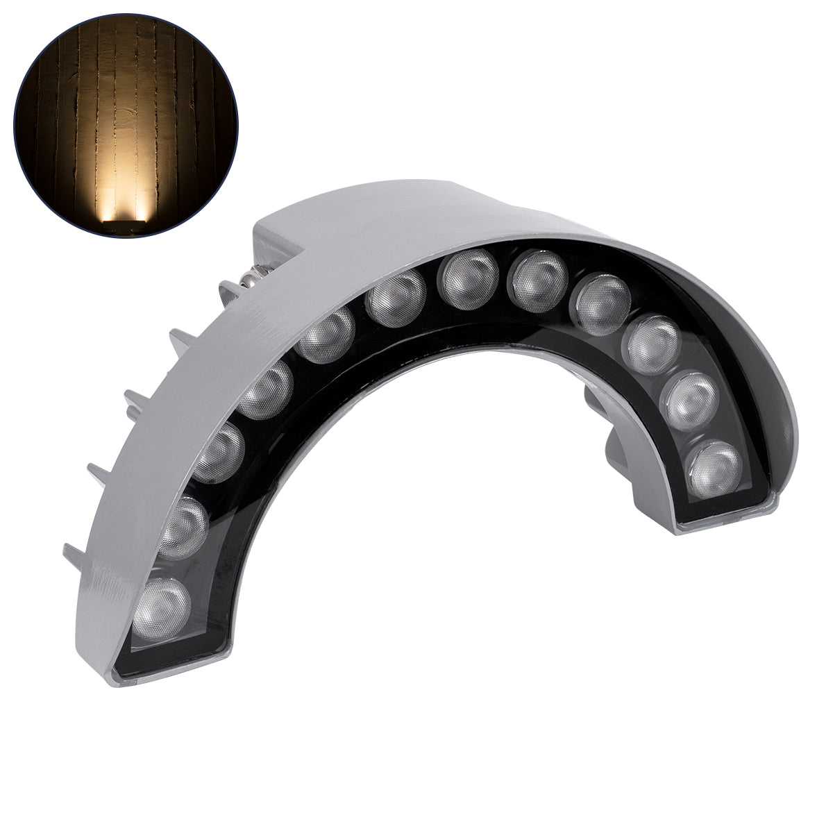 TREELIGHT-WINA 90681 Κυρτή Μπάρα Φωτισμού Wall Washer για Φυτά - Δέντρα LED 12W 1320lm 30° DC 24V Αδιάβροχο IP65 Θερμό Λευκό 2700K Dimmable - Γκρι Ανθρακί - Μ23.5 x Π7.5 x Υ12