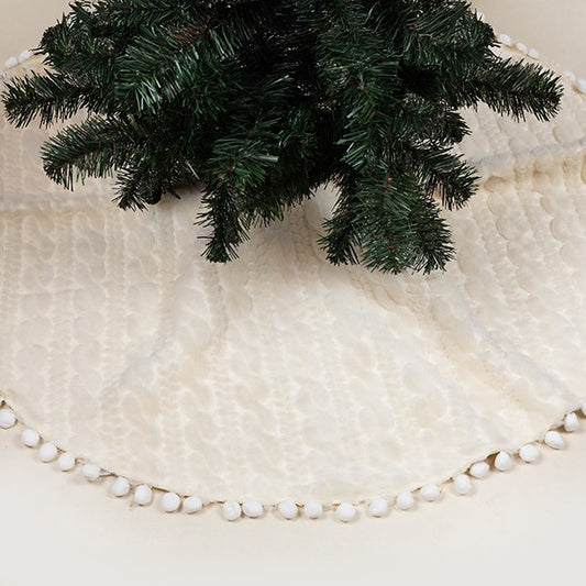 ΠΟΔΙΑ ΔΕΝΤΡΟΥ ΛΕΥΚΗ ΜΕ POM POM 114εκ