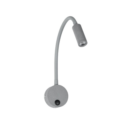 GOOSE 61689 Φωτιστικό Τοίχου - Απλίκα LED 3W 300lm 36° AC 220-240V IP20 - Reading Light - Θερμό Λευκό 2700K Γκρι Αλουμίνιο - Μ6.5 x Π22.5 x Υ23cm