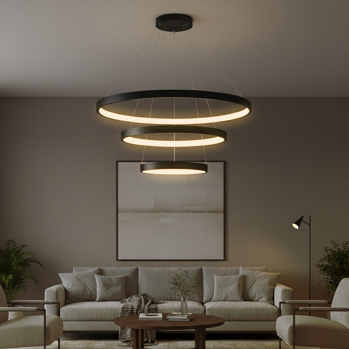 NEMESIS KLV-101-0220 Κρεμαστό Φωτιστικό Οροφής LED 120W 12000lm 180° AC 220-240V IP20 Ρυθμιζόμενο Λευκό CCT με Χειριστήριο από 2700K έως 6000K Dimmable - Lumileds SMD Chip - Μαύρο Ματ - Μ80 x Π80 x Υ80