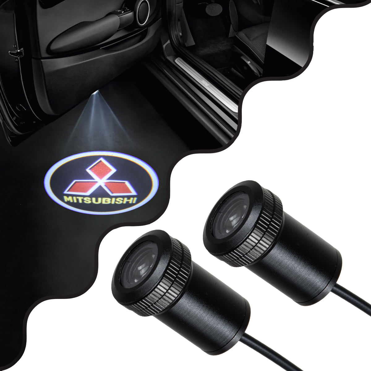 81615 MITSUBISHI Ghost Car Brand Logo Projector - Προτζέκτορας Προβολής Μάρκας Αυτοκινήτου LED CREE XHP35 3W 240lm 120° DC 12V IP20 Ψυχρό Λευκό 6000K