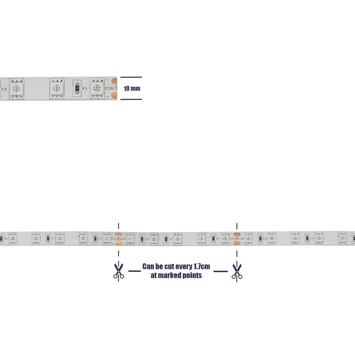 LUMAR 70326 Ταινία LED 14.4W/m 936lm/m 120° DC 24V Αδιάβροχη IP65 60 x SMD5050 Chip/m Μπλε Dimmable - Sanan SMD Chip - Μ500 x Π1 x Υ0.2cm - Ρολό 5 Μέτρων