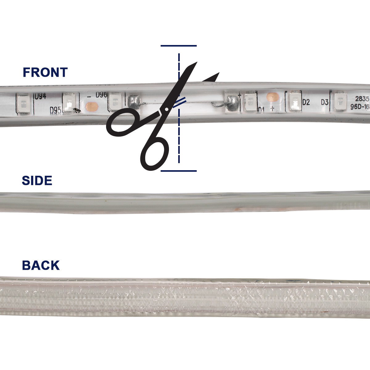 70505 Slim Ταινία Μονής Σειράς Epistar LED SMD 2835 1m 12W/m 96LED/m 1572lm/m 120° DC 230V Αδιάβροχη IP68 Πράσινο Dimmable