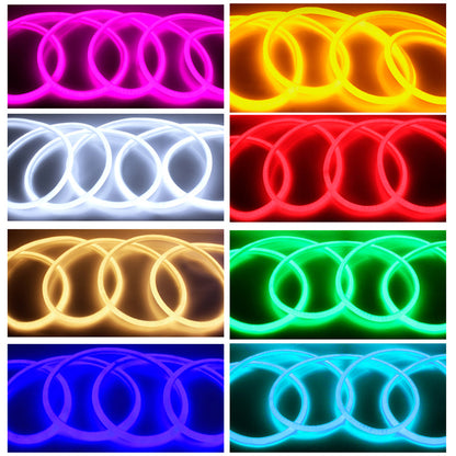 70580 TUBE 360° Degree Neon Flex Epistar LED SMD 2835 1m 12W/m 120LED/m 1320lm/m 360° DC 24V Αδιάβροχη IP68 Ψυχρό Λευκό 6000K Dimmable