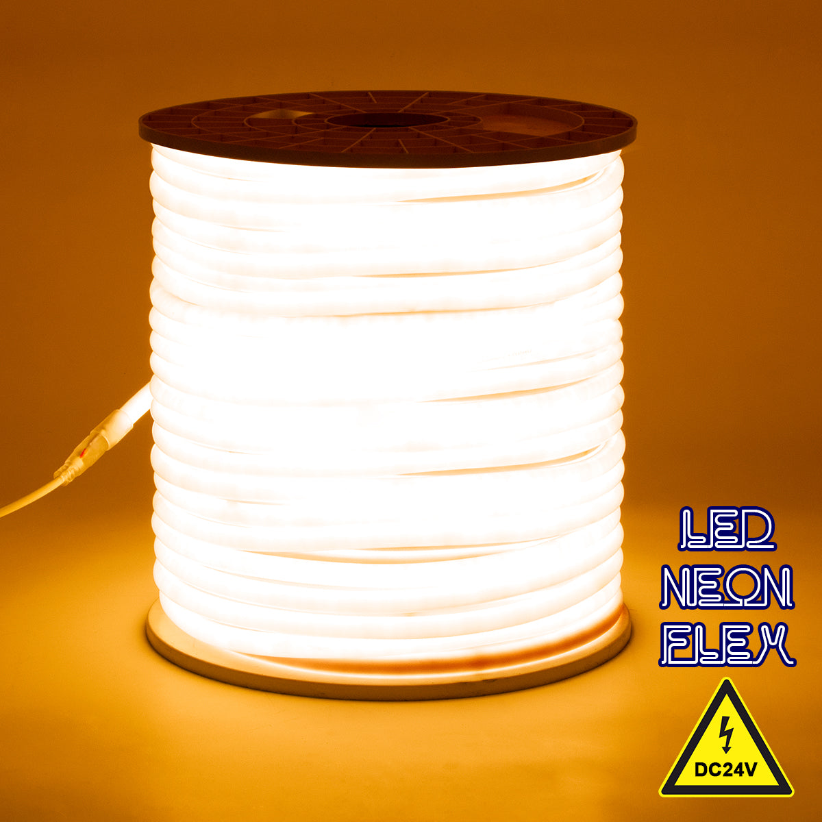 70586 TUBE 360° Degree Neon Flex Epistar LED SMD 2835 1m 12W/m 120LED/m 1212lm/m 360° DC 24V Αδιάβροχη IP68 Gold - Ultra Θερμό 2200K Dimmable