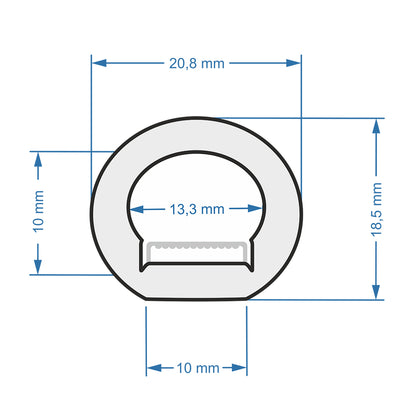 70589 TUBE 360° Degree Neon Flex Epistar LED SMD 5050 1m 18W/m 60LED/m 1818lm/m 360° DC 24V Αδιάβροχη IP68 Digital Magic Addressable IC WS2811 RGB Dimmable