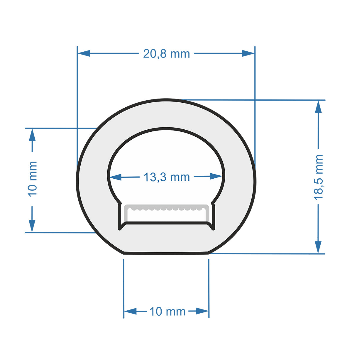 70598 TUBE 360° Degree Neon Flex Epistar LED SMD 5050 1m 18W/m 60LED/m 1818lm/m 360° DC 230V Αδιάβροχη IP68 RGB Dimmable