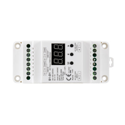 70672 S1-D1 SKYDANCE AC Triac DMX Dimmer Din Rail Ράγας 1 Καναλιού AC 100-240V 1 x 2A 480W - Max 2A 480W - IP20 DMX512 Μ11.5 x Π5 x Υ6.5cm