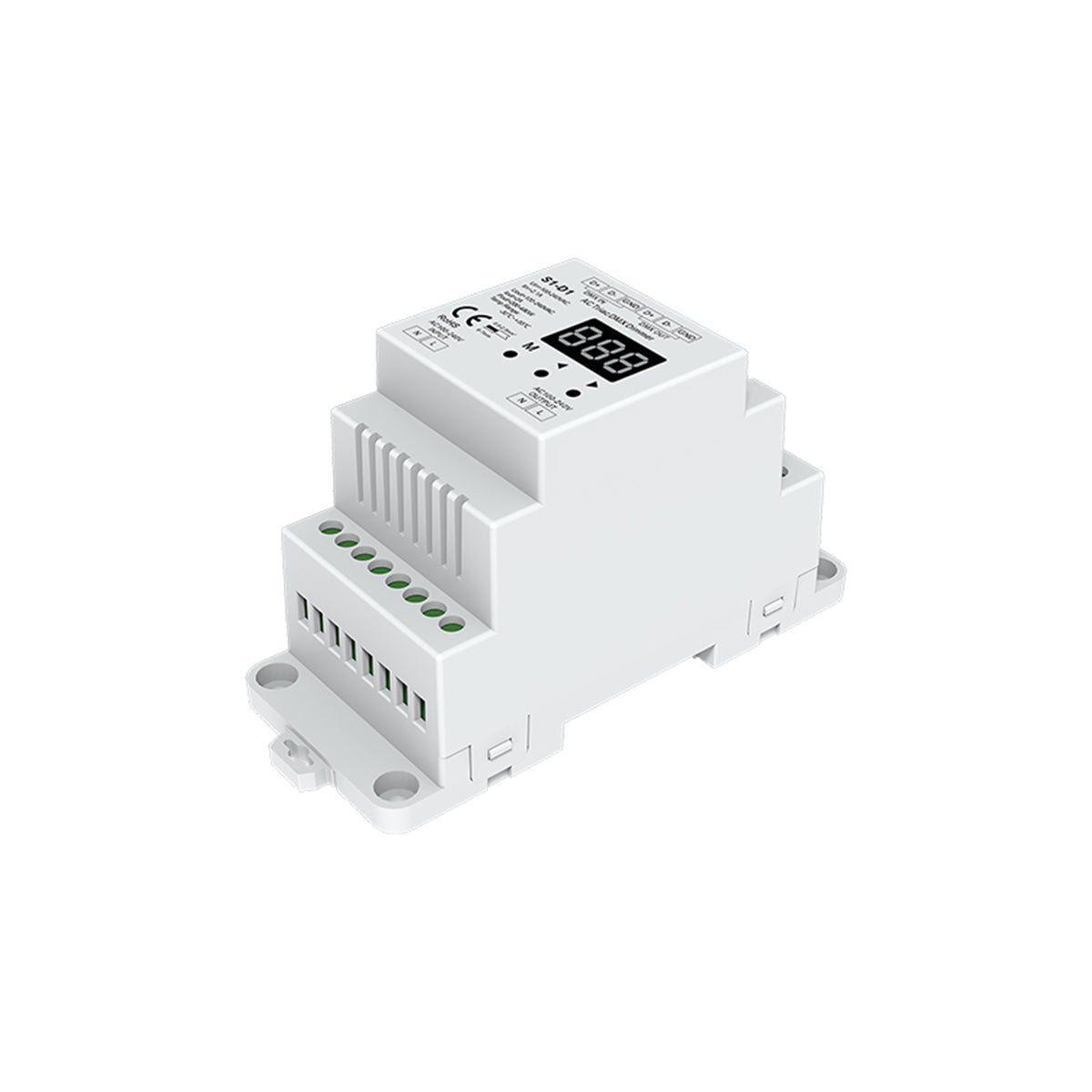 70672 S1-D1 SKYDANCE AC Triac DMX Dimmer Din Rail Ράγας 1 Καναλιού AC 100-240V 1 x 2A 480W - Max 2A 480W - IP20 DMX512 Μ11.5 x Π5 x Υ6.5cm