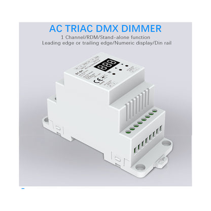 70672 S1-D1 SKYDANCE AC Triac DMX Dimmer Din Rail Ράγας 1 Καναλιού AC 100-240V 1 x 2A 480W - Max 2A 480W - IP20 DMX512 Μ11.5 x Π5 x Υ6.5cm