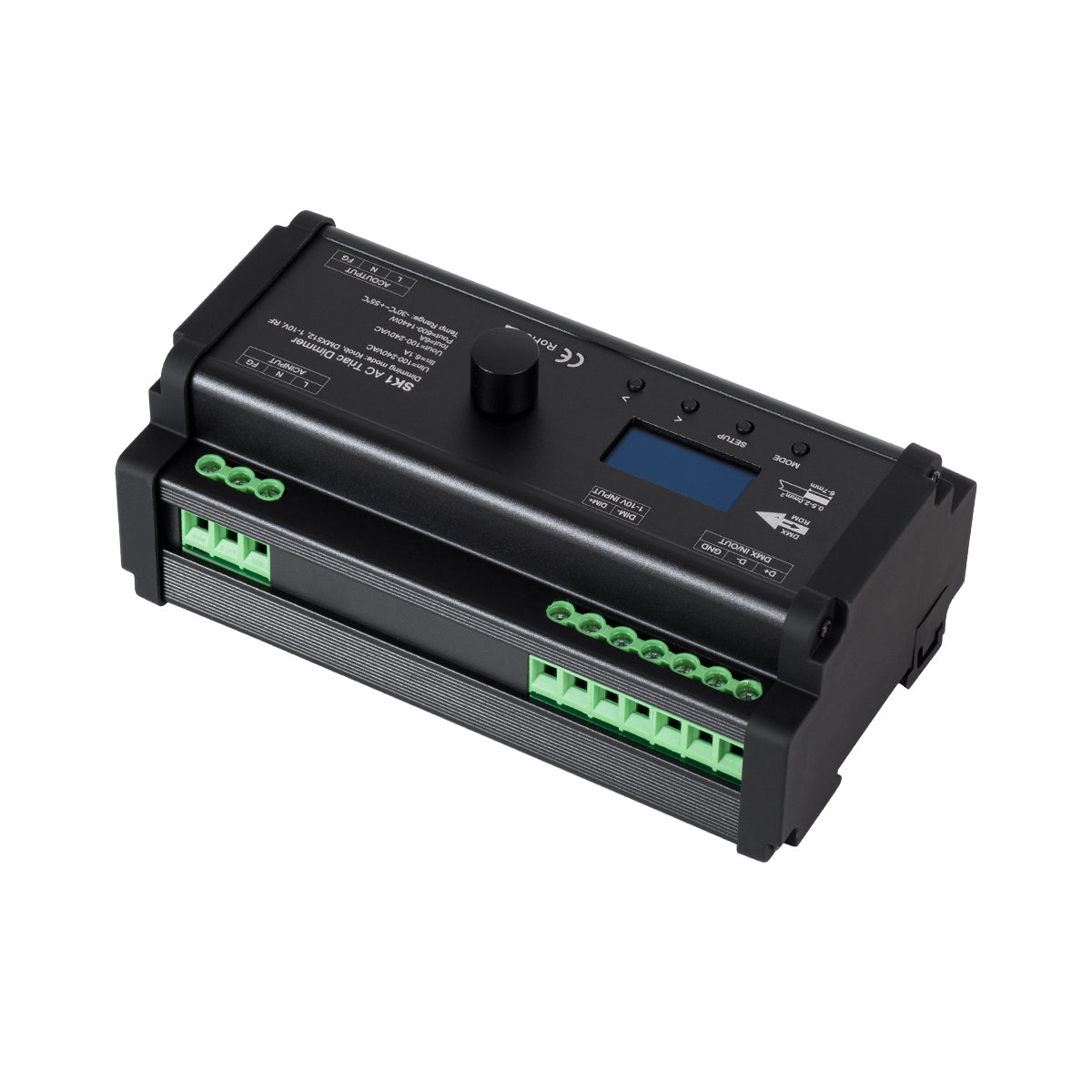 70674 SK1 SKYDANCE AC Triac DMX Dimmer Din Rail Ράγας 1 Καναλιού AC 100-240V 1 x 6A 1440W - Max 6A 1440W - IP20 DMX512 Μ16.8 x Π9.3 x Υ8cm