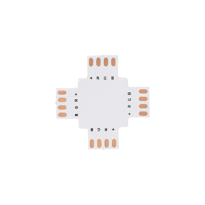 70709 Connector + Σταυρός για RGB Ταινίες LED 7.2 & 14.4 Watt - Μ3 x Π3 x Υ0.1cm