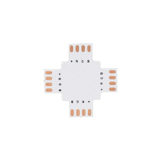 70709 Connector + Σταυρός για RGB Ταινίες LED 7.2 & 14.4 Watt - Μ3 x Π3 x Υ0.1cm